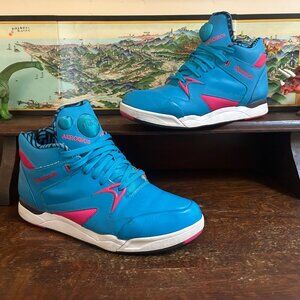 Reebok Mens Pump Hexa Lite Basketball Shoes Blue Mid Top Breathable 10M